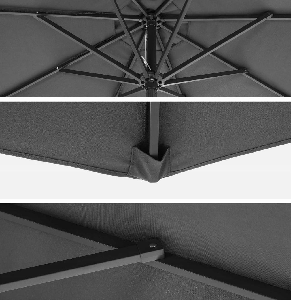 SONGMICS Parasol Ø 300cm parasol ogrodowy szary GPU30GYV1 POWYSTAWOWY