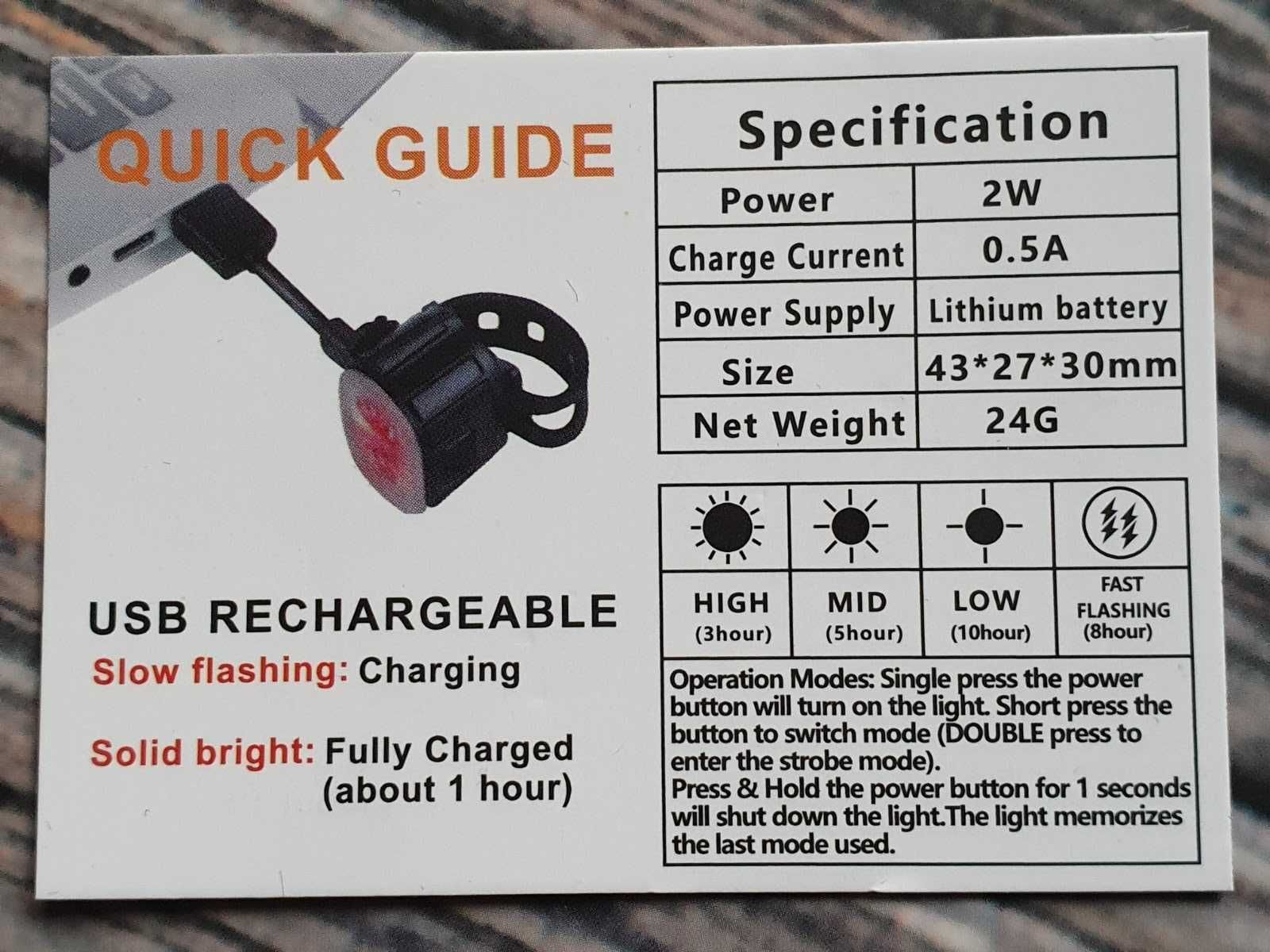 Lampy, oświetlenie, hulajnoga, rower, LED, p/t kpl., ładowane USB