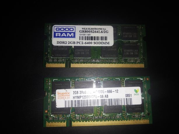 SODIMM DDR2 2GB две планки памяти