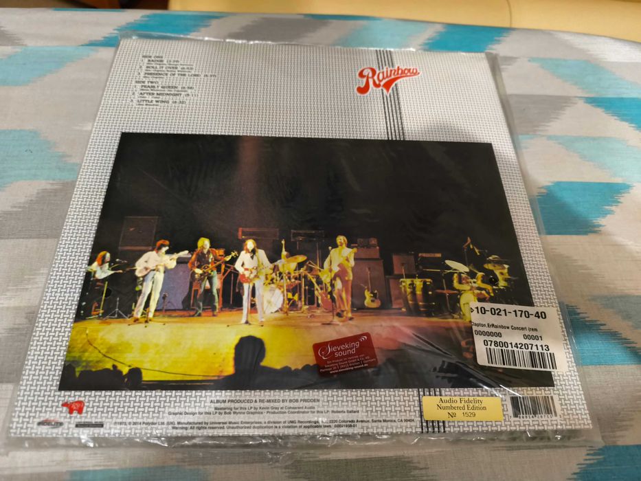 Eric Clapton's Rainbow Concert LP Audio Fidelity Numbered Limited