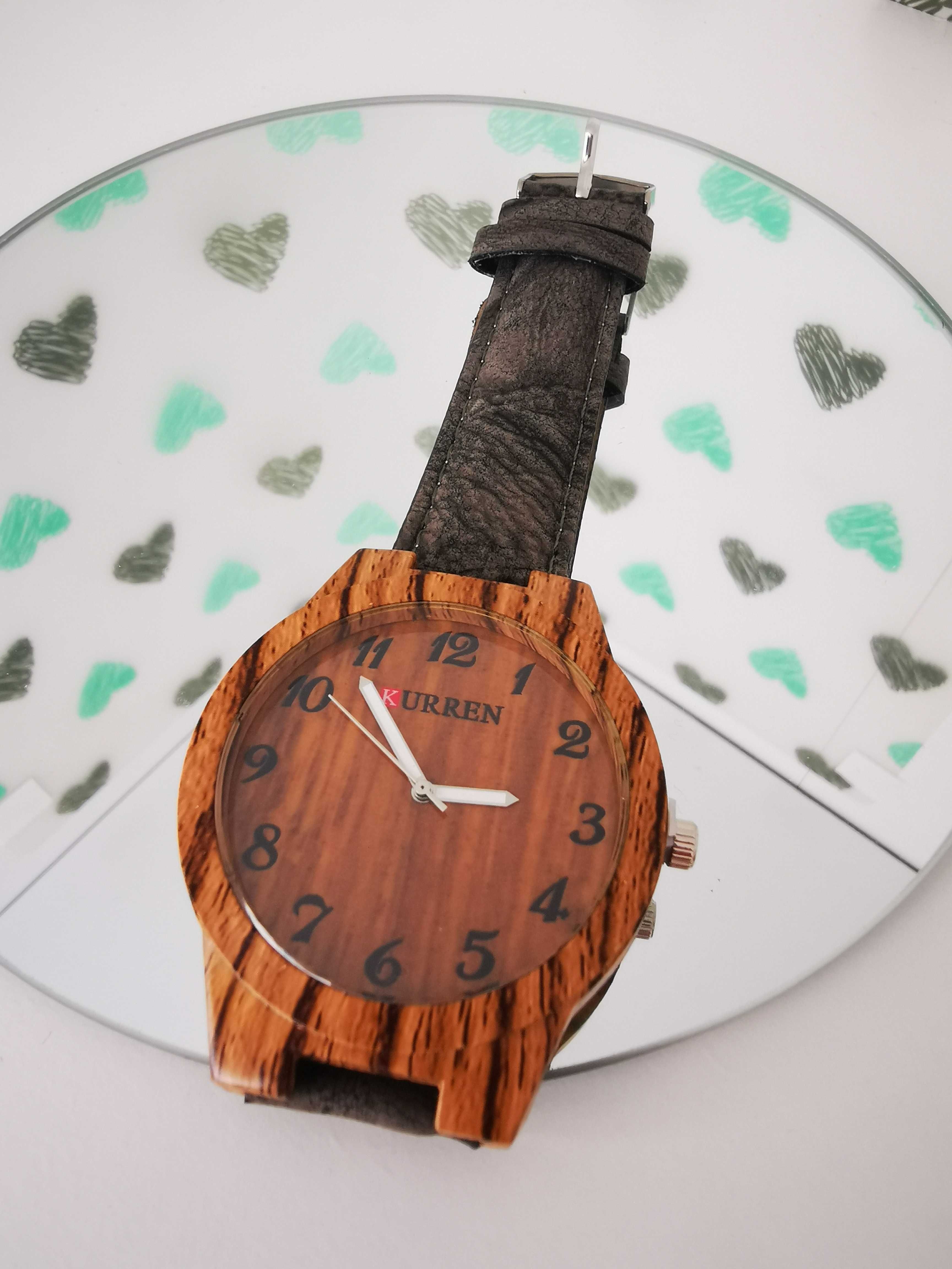 Zegarek męski KURREN stylizowany na drewniany