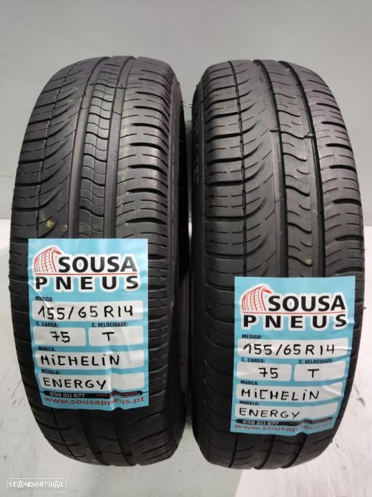 2 pneus semi novos 155-65r14 michelin - oferta dos portes 75 euros