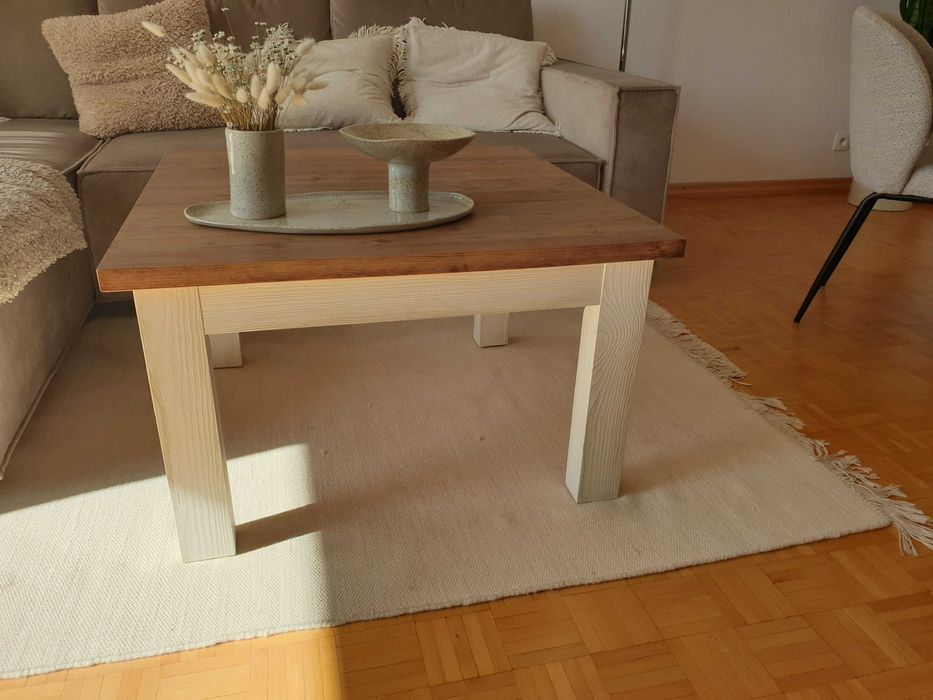 Stolik kawowy drewniany Provance - Meble KRYSIAK, stan bardzo dobry