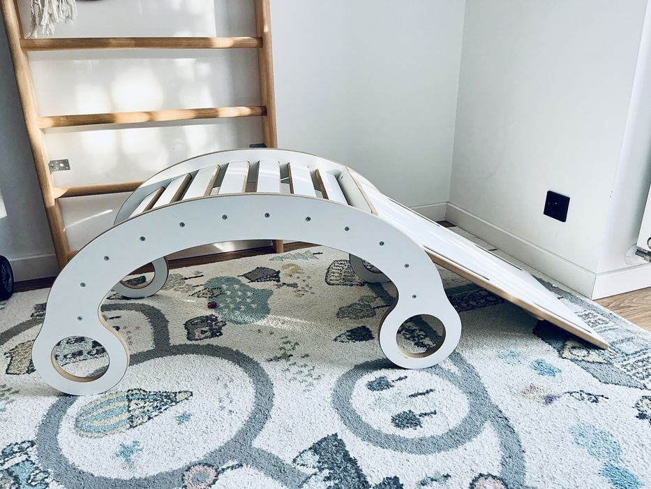 Bujak XL drewniany Montessori zjeżdżalnia wspinaczka