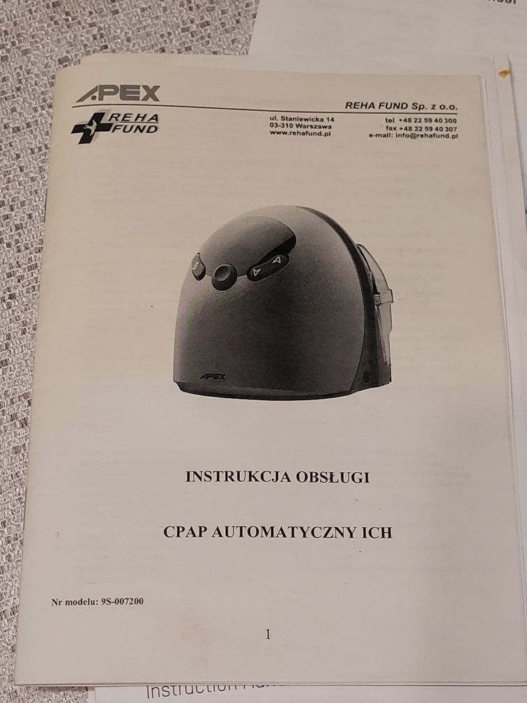 Automatyczny aparat do bezdechu sennego APEX ICH Auto