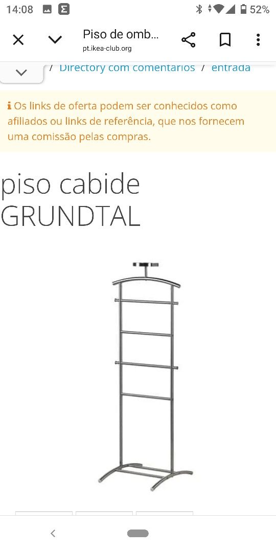 Bengaleiro  quarto,inox IKEA