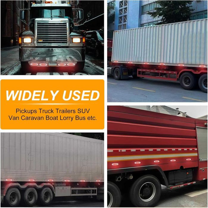 Ourbest Boczne światła obrysowe 16 diod LED 24 V 2 szt.