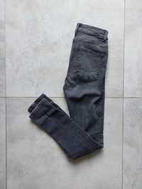 Jeansy spodnie jeansowe denim z wysokim stanem rurki skinny Zara S 36