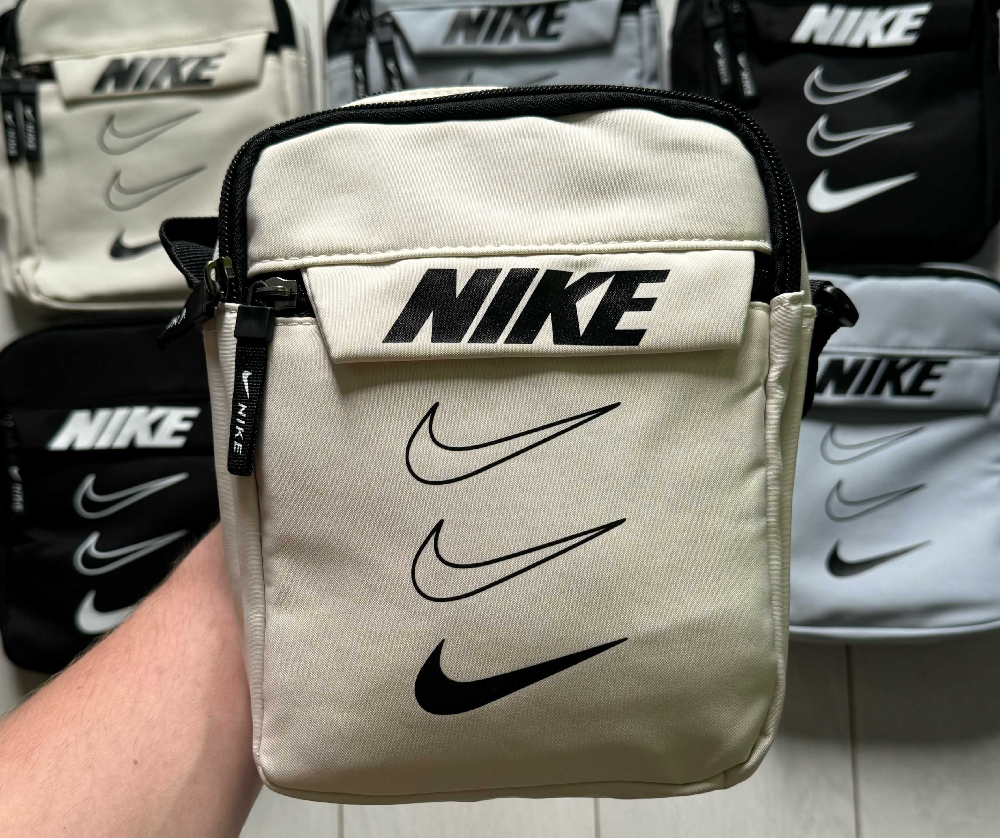 Топ! Сумка через плече Nike у трьох кольорах: (Чорний, Сірий, Білий).