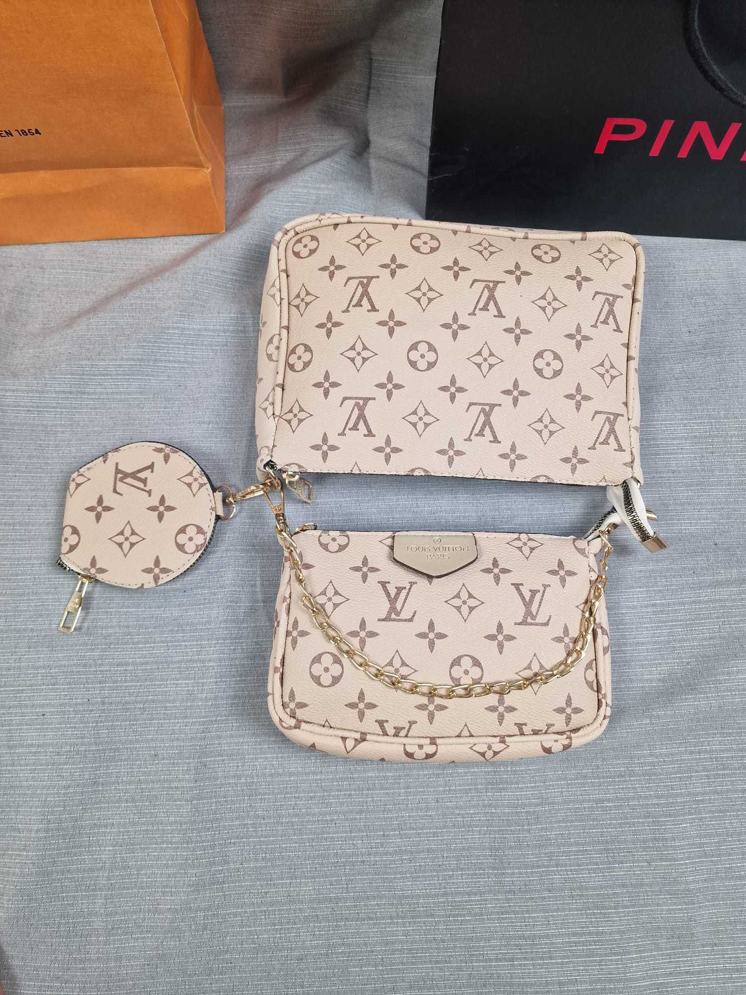 Torebka damska 3w1 Louis Vuitton beżowa torebki damskie LV hit