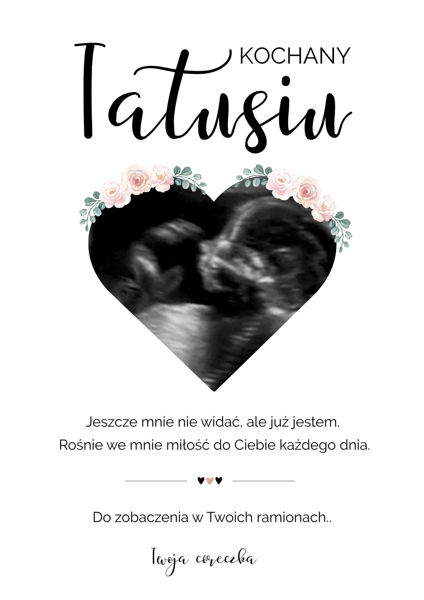 Plakat Zostaniesz tatą A4 w ramce Prezent z okazji ciąży