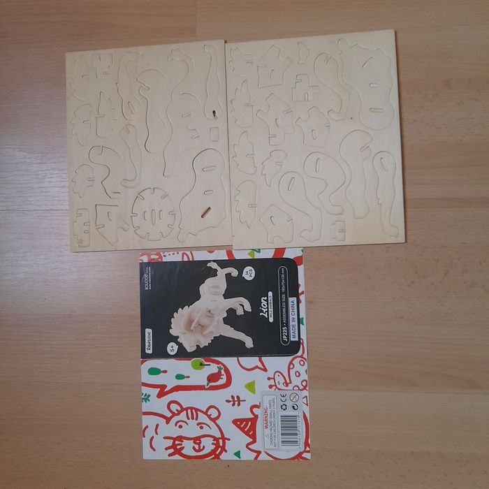 Drewniane puzzle 3D lew