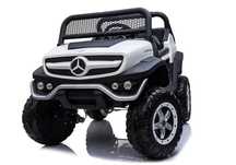 Auto na akumulator MERCEDES UNIMOG 4X4 BIAŁY,2-osobowy:babyland lodz