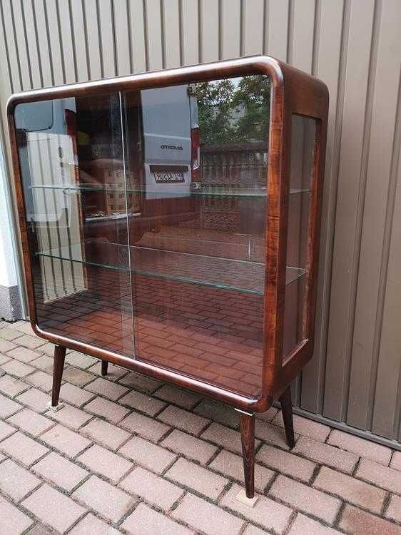 Witryna Biblioteka ART-DECO Orzech Zgrabna Stara Antyk Po Renowacji.