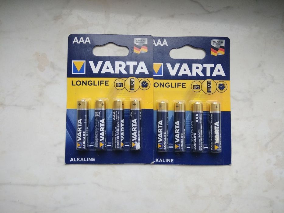 Алкалайн батарейка Varta longlife Alkaline размер ААА и АА