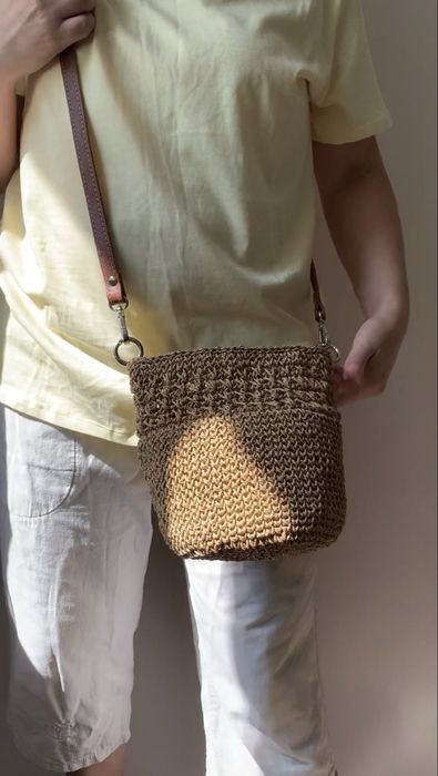 Сумка-відро Тренд з рафії