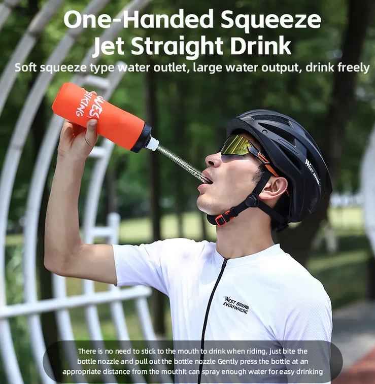 WESTBIKING Bidon 750 ml Ergonomiczny Bezpieczny Wolny od BPA żółty