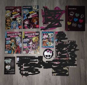 Zestaw lelek monster high dodatków magazyn gazetka książkia rękawiczka