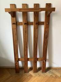 Wieszak drewniany na sciane wys.123 cm vintage