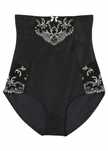 B.P.C. majtki figi panty shape wysoka talia czarne z białym haftem r.3