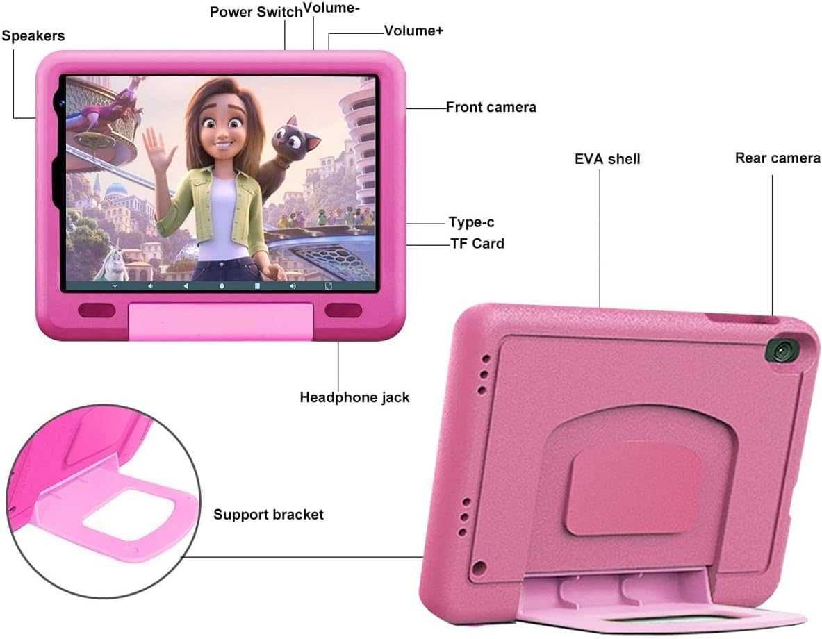 Novo Tablet Infantil Android 13 , 8 Polegadas.  Azul e Rosa. 6GB 128GB