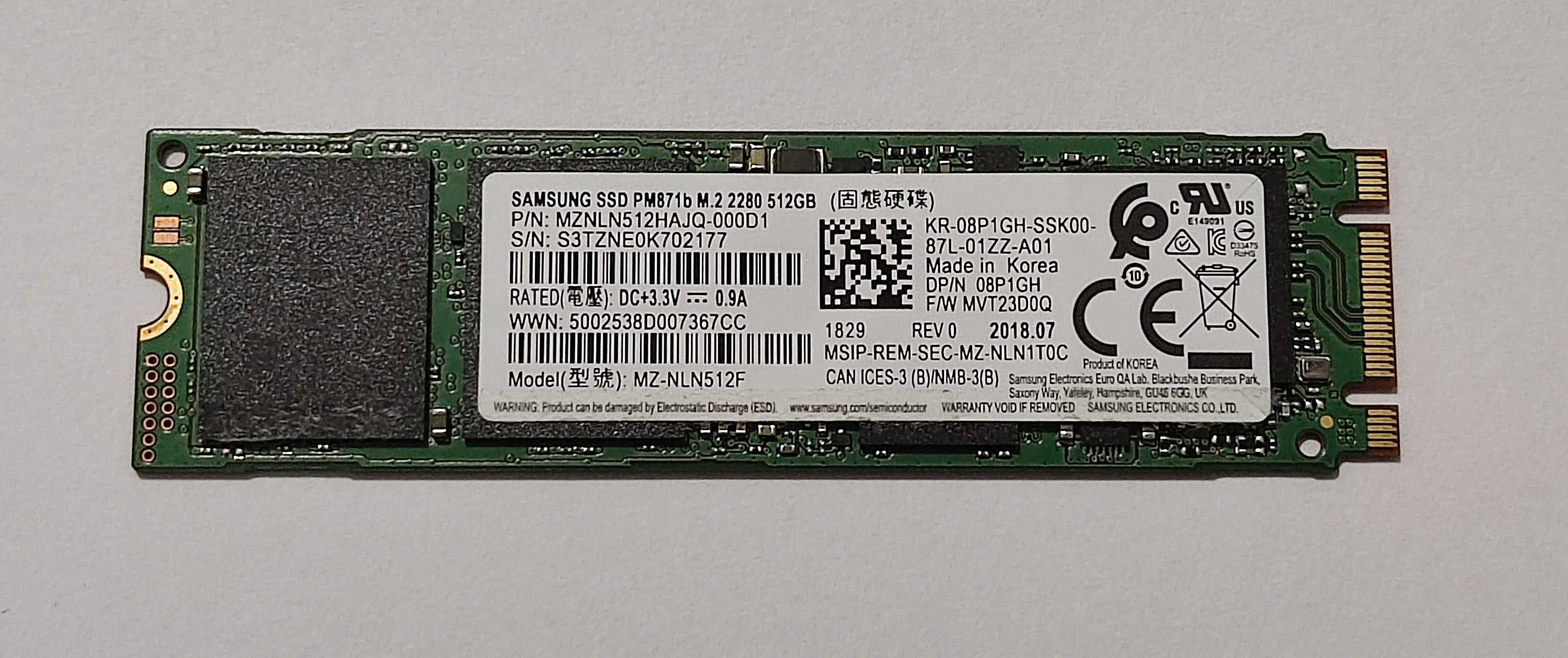 Dysk SSD Samsung PM871, M2 SATA3 512GB - 2280
