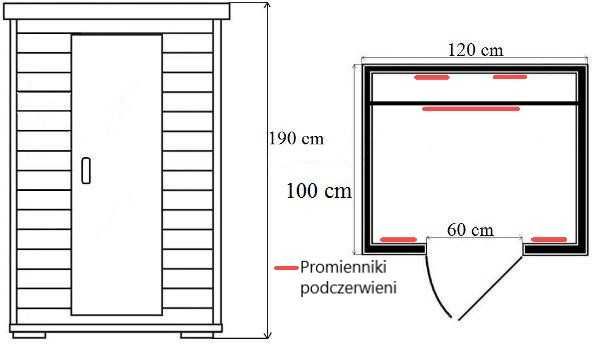 Sauna Infrared Verona promienniki kwarcowe 2 osobowa