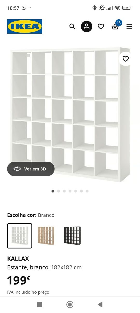 Estante kallax ikea 182x182 com acessórios