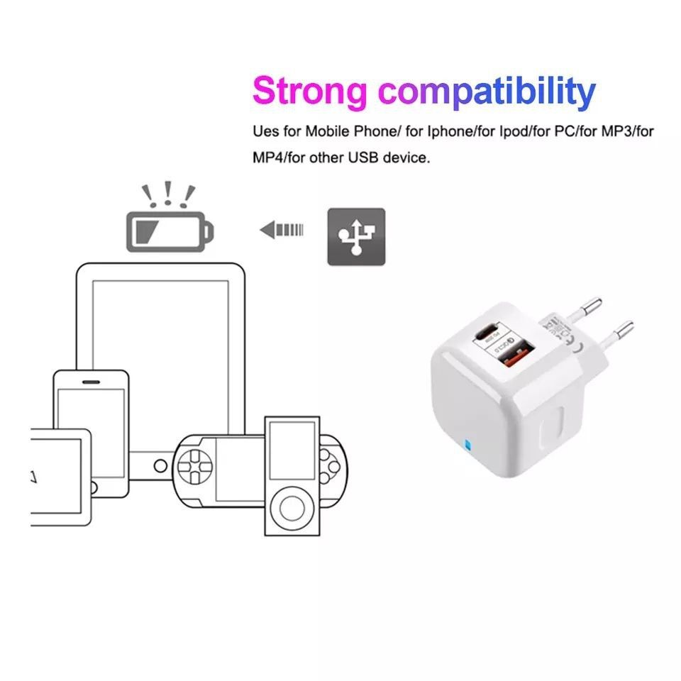 Сетевое зарядное устройство 20W,  3A блок USB Type-C белый