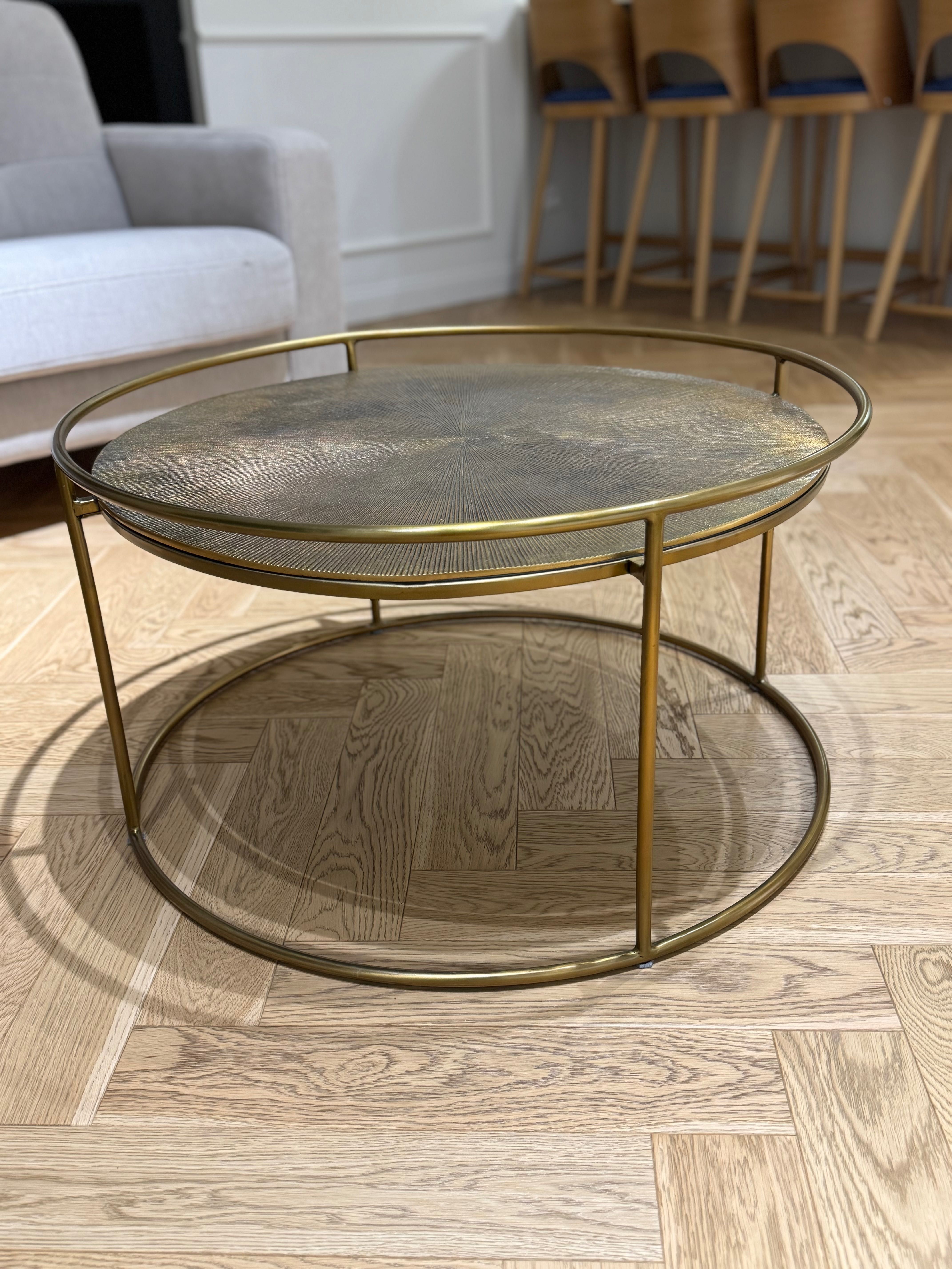 Stolik okrągły Miloo Home 75x75x40 cm Metal