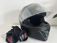 Kask motocyklowy HJC I90 semi, XS jak nowy, gratis rękawice