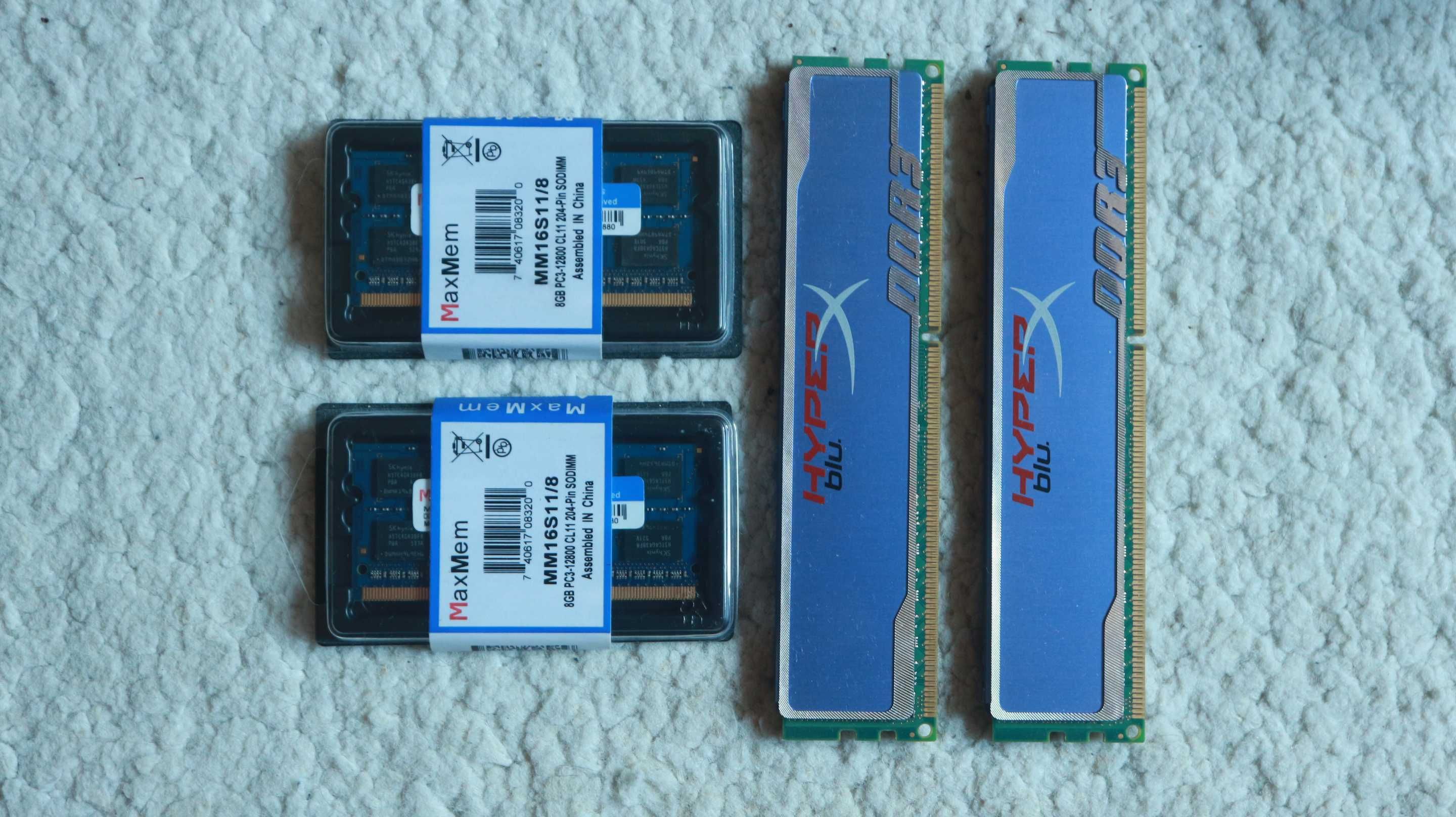 Pamięć RAM 2x 8GB DDR3 do laptopów plus 2x 2GB DDR3