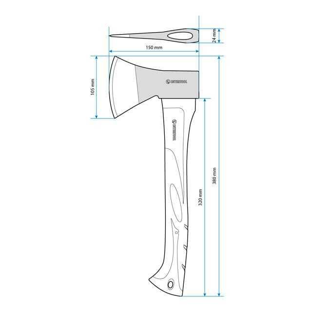 Топор 600 г, ручка из фибергласса. INTERTOOL HT-0261.