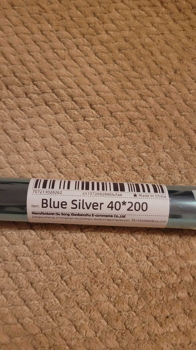 Dois Rolos Vinil Autocolante "Blue Silver" - 40cm x 2 Metros cada