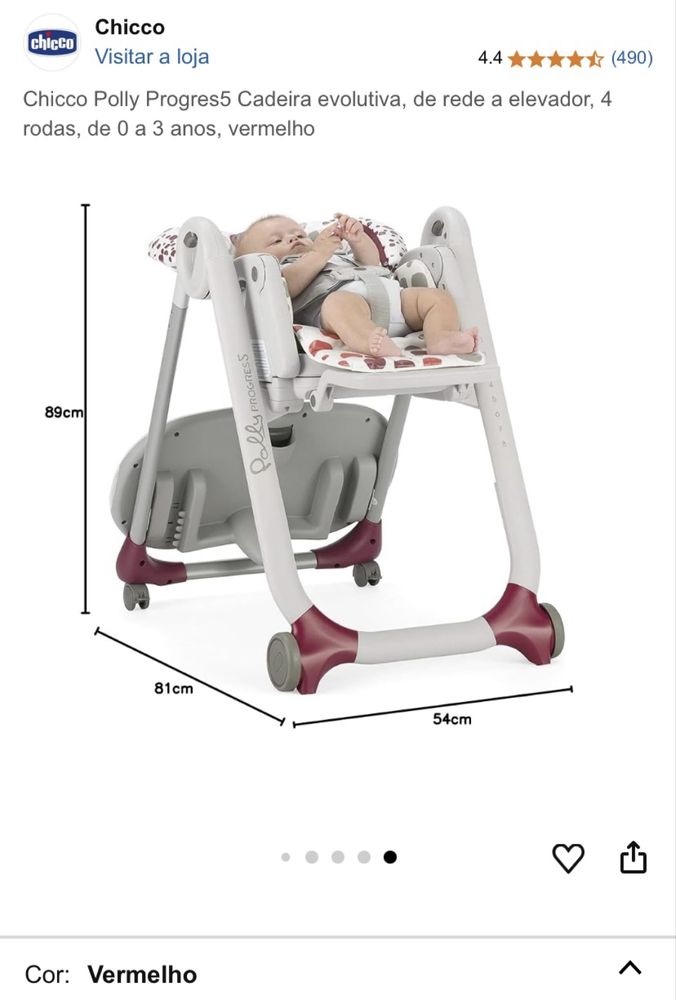 Cadeira de refeicao Chicco polly progress5