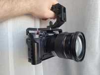 Fujifilm X-T3, klatka operatorska (cage) z uchwytem i adapterem hdmi.