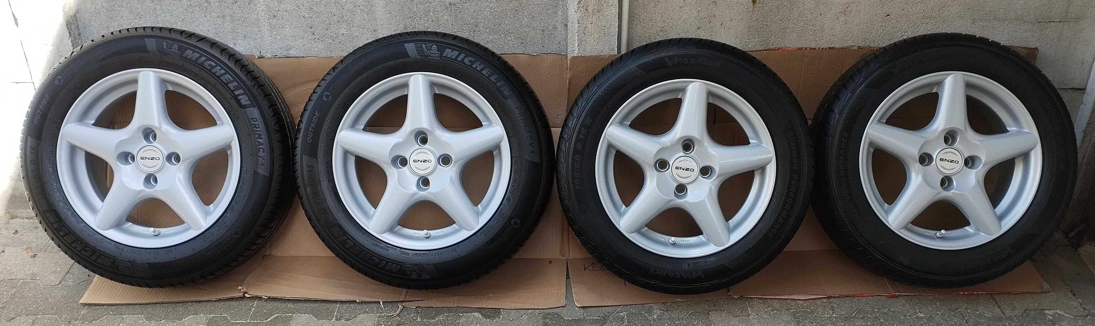 ENZO R felgi aluminiowe 15 cali 4 x 100 jak nowe + super opony letnie