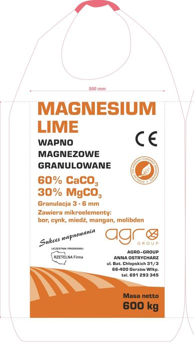 Wapno granulowane kredowe i magnezowe oraz czarna  kreda PRODUCENT