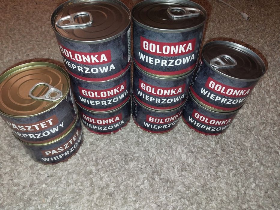 Puszki wojskowe,  konserwy, golonka i pasztet