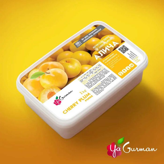 Пюре заморожене без цукру "Алича" жовта 1кг