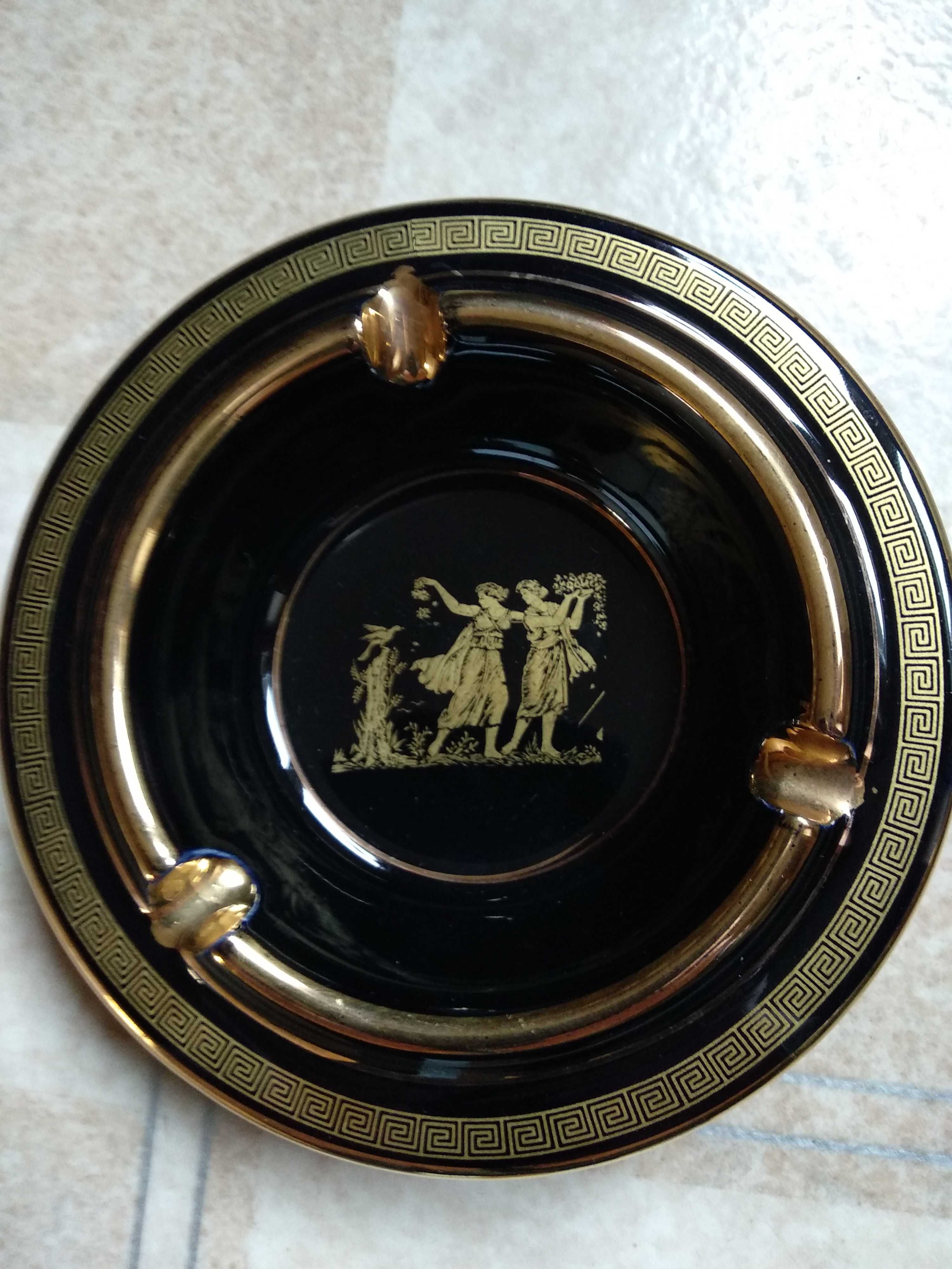 Popielniczka ceramiczna grecka ze złoceniami