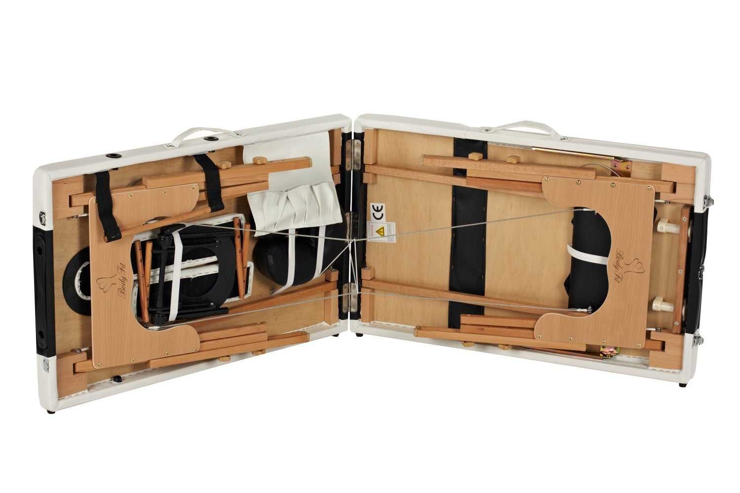 Stół, łóżko do masażu 2-segmentowe drewniane dwukolorowe