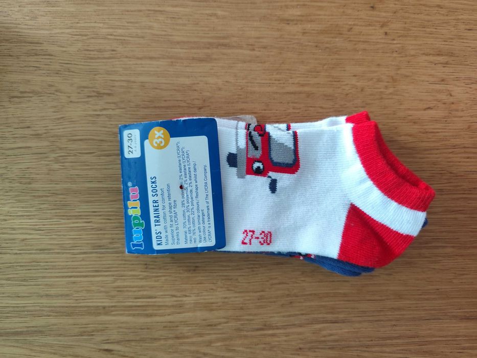 NOWE 3-pak skarpetki, stopki chłopięce r. 27-30 Lupilu