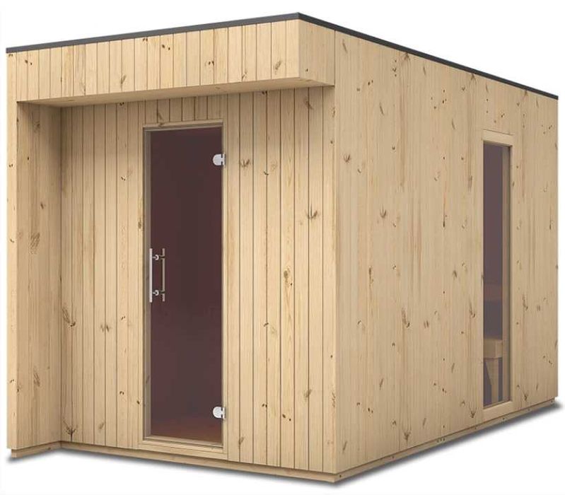 Sauna zewnętrzna fińska Musta Megiw 2x4 m LED+Prezent