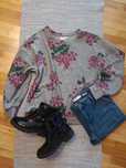 Sweter Reserved L kwiaty oversize