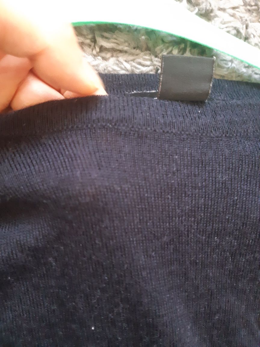 Grabatowy sweter H&M męski wełna merino rozmiar S Lekki klasyczny