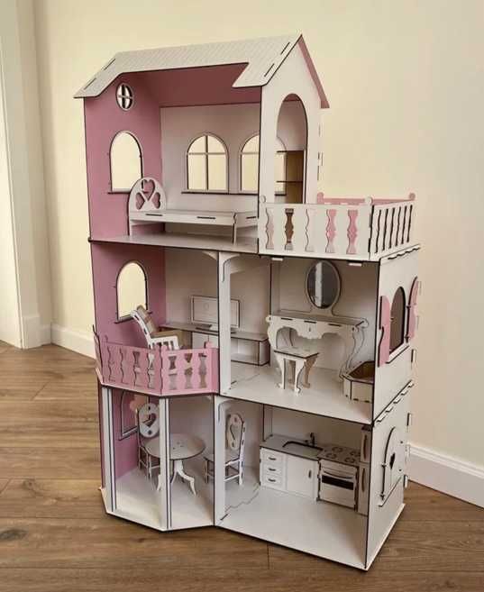 Будинок для барбі ляльковий будиночок з меблями 104 см висотою