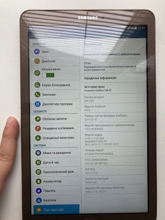 Планшет samsung galaxy tab e Sm-t561