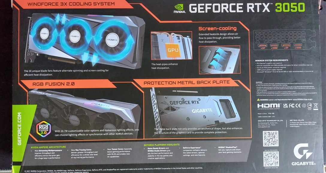 NVIDIA GeForce RTX 3050 8GB GDDR6.