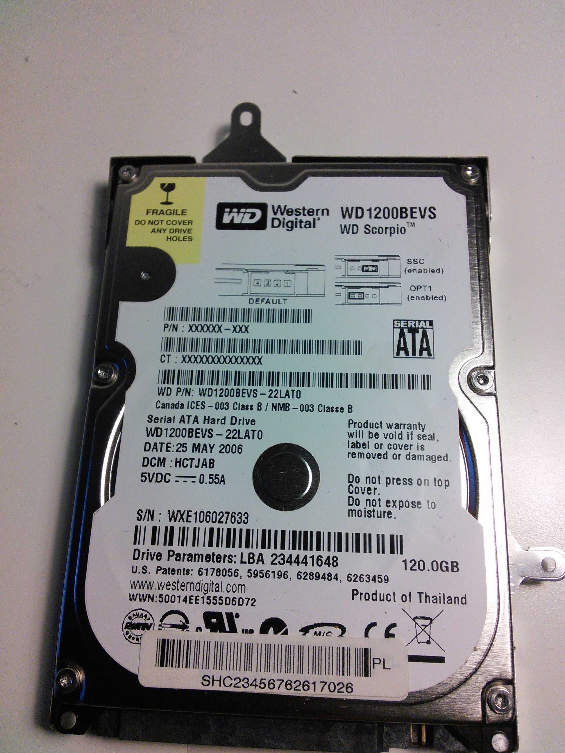 Dysk Western Digital WD1200BEVS 120 GB